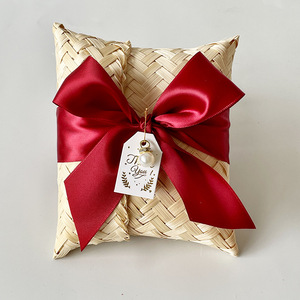 <span class=keywords><strong>Sac</strong></span> à <span class=keywords><strong>main</strong></span> unique en bambou tissé à la <span class=keywords><strong>main</strong></span> pour mariage, cadeau pour la mariée, la demoiselle d'honneur ou les invités, avec décoration en nœud. - Product Image 4