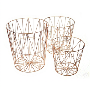 ตะกร้าลวดโลหะทันสมัย ดีไซน์มินิมอล สำหรับจัดเก็บของใช้ในบ้านและสำนักงาน - Product Image 1