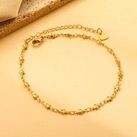 Chevillères simples au design géométrique, accessoires pour filles, chevillères en acier inoxydable plaqué or 18 carats, tendance et charmes uniques