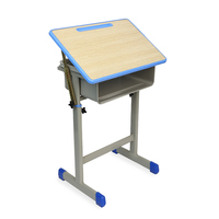 Ensemble de mobilier scolaire standard économique : bureau et chaise individuels réglables en métal pour salle de classe et bureau à domicile