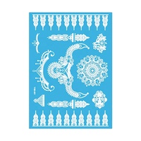 Inde Mehndi Design marron rouge marron Sexy doigt main tatouage autocollants pour femmes tatouage au henné pleine main temporaire