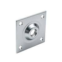 Plaque de montage carrée en acier inoxydable à 4 trous avec insert fileté pour pieds de meubles en bois (canapé, chaise, table)