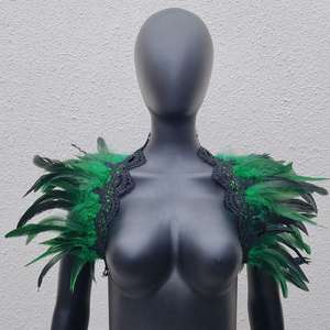 ผ้าคลุมไหล่ประดับลูกไม้ขนนกผ้าพันคอสไตล์โกธิควิคตอเรียสำหรับผู้หญิงปรับแต่งได้ขนาดสีได้อย่างสะดวกสบายสำหรับการสวมหน้ากากฮาโลวีน - Product Image 5