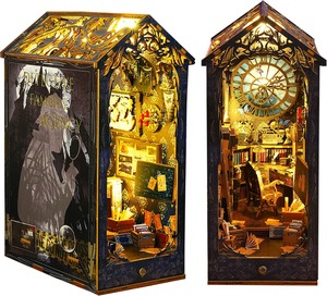 Hamaileon Kit de Rincón de Lectura de Madera con Luz, Decoración de Estantería de Libros de Misterio Victoriano, Regalo, <span class=keywords><strong>Agencia</strong></span> de Detectives Famosa, Rompecabezas 3D de Madera - Product Image 4