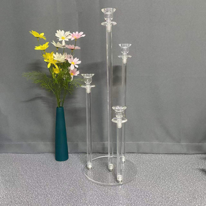 Porte-bougie de mariage finition or glamour, décoration de luxe pour la cérémonie de mariage, décoration de fond d'allée - Product Image 2