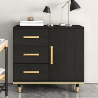 Tirador vertical de aleación de aluminio negro de venta directa de fábrica, mango largo para cajones, armarios de dormitorio, puertas de gabinetes y uso en herrajes de muebles.
