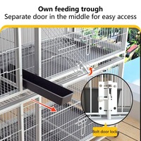 Cage d'élevage moderne multicouche en métal pour pigeons de course, enclos carré spacieux en fil métallique, support roulant, conception sécurisée anti-évasion pour oiseaux