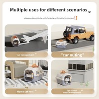 Nouvelle cage de transport pour chat en plastique, sac de voyage portable à main, boîte de transport pour animaux de compagnie à fixer sur la voiture, capacité supérieure à 7 kg