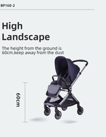 Poussette bébé 2-en-1 Baypie BP168, cadre en alliage d'aluminium, poignée réversible réglable, suspension intégrale, design pliable
