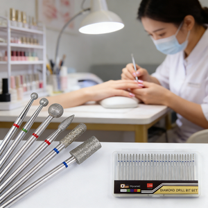 Đầu mài kim cương điện phân cho máy khoan móng chuyên dụng: Chân 2.35mm, màu xanh lá, độ nhám thô, dùng để làm dài, tỉa/móng - Product Image 2