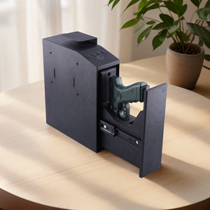 Xuyên biên giới ánh sáng màu xanh chống cháy chống trộm hộp Súng báo động hộ gia đình súng an toàn với khóa vân tay để lưu trữ an toàn - Product Image 1