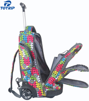 Sac à dos d'école pour filles, personnalisé, durable, avec motif de dessin animé, pour ordinateur portable, 40L, poignée souple, fermeture éclair, imperméable, polyester écologique