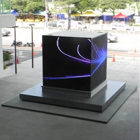 Miglior prezzo a forma di cerchio su entrambi i lati LED cube Screen Logo rotondo LED Sign Display pubblicitario