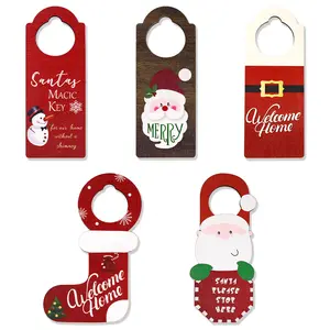 Accesorios colgantes para manija de puerta, decoración de Ambiente de fiesta, decoraciones de Papá Noel para Navidad