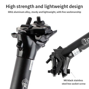 <span class=keywords><strong>Tige</strong></span> <span class=keywords><strong>de</strong></span> <span class=keywords><strong>Selle</strong></span> <span class=keywords><strong>VTT</strong></span> à Double Fixation Arrière Décalée 27.2/28.6mm en Alliage d'Aluminium CNC Sablée Noir Sable Haute Résistance Fine - Product Image 4