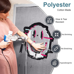 Giá Tùy Chỉnh Giá Nhà Sư Vải 100% Màu Xám Polyester Tufting Vải Màu Xám Tiểu Tufting Vải - Product Image 4