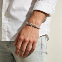 Bracelet Viking Tête Dragon Loup pour Hommes Femmes Acier Titane Vintage Géométrique Bijou Fantaisie Gros Commerce Export