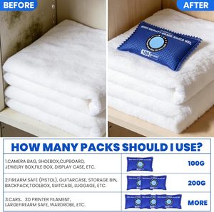 FURWEY 100g Lot de 6 Sachets Dessiccants Rechargeables en Gel de Silice avec Indicateur de Couleur, Absorbeurs <span class=keywords><strong>d</strong></span>'<span class=keywords><strong>Humidité</strong></span> pour Rangement et Placards - Product Image 4