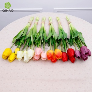 Tulipes artificielles de haute qualité à 5 têtes, bouquet de fleurs de tulipes au toucher réel pour la décoration de mariage, fleurs artificielles - Product Image 6