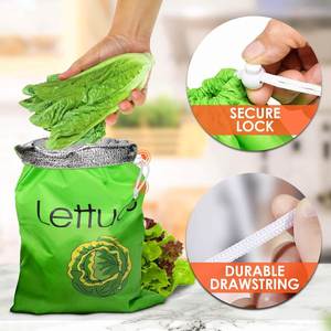 Bolsa de Almacenamiento de Poliéster al por Mayor para Mantener Frescos los Alimentos, Bolsa Aislante Reutilizable Personalizada con Cordón y Papel de Aluminio para Frutas - Product Image 2