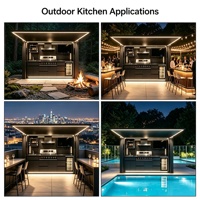 Ilha de Cozinha Modular Personalizada em Aço Inoxidável 304 para Exterior com Pia, Design à Prova de Intempéries, Geladeira de Vinho e Coifa para Vila