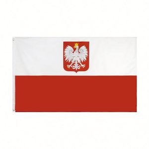 Drapeaux en polyester blanc et rouge personnalisés en gros, drapeaux de l'aigle polonais national, 3x5 pieds, drapeau de l'État de la République de Pologne - Product Image 3