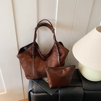 Bolso Tote de Gamuza, Bolso de Mano de Cuero Vegano Nubuck, Bolso de Hombro Extra Grande, Gros Sac a Main Pour Femme, Bolso Tote para Mujer con Bolsa Interior AE01