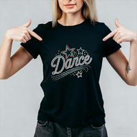 Transferts de strass personnalisés, motifs de danse en strass, transferts thermiques pour t-shirts