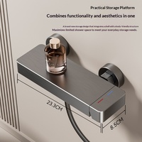 Ensemble de douche portable pressurisé avec douchette à effet pluie et plateforme de rangement pour projets hôteliers
