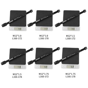 MUQZI Entraîneur de vélo d'intérieur en alliage d'aluminium Axe traversant Vélo M12x1.5 M12x1.75 L160-172 166-178 Axe traversant de <span class=keywords><strong>roue</strong></span> - Product Image 6