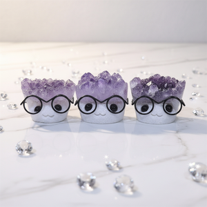 Venta al por mayor de piedra de cristal pulida rectangular de alta calidad para sanación y <span class=keywords><strong>meditación</strong></span>, racimo de amatista, regalo de moda Hamtaro, Kindfull - Product Image 1