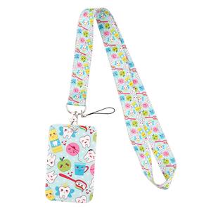 18 stili <span class=keywords><strong>Cos</strong></span> Anime portachiavi per telefono cinturino a forma di cuore in plastica porta carta d'identità con chiusura a moschettone stampa digitale cordino lungo in poliestere - Product Image 6