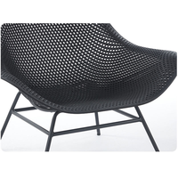Chaise de patio au design moderne avec assise en PP et structure en métal, imperméable, écologique, légère, chaise longue de jardin d'extérieur