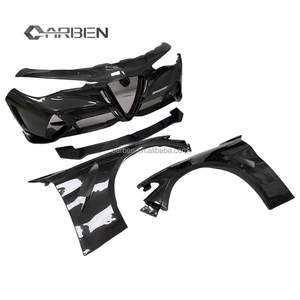 Parachoques Delantero y Guardabarros de Fibra de Carbono Estilo GTAM, Compatibles con <span class=keywords><strong>Alfa</strong></span> Romeo Giulia Quadrifoglio, Kit de Mejora Widebody - Product Image 4