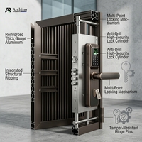 Portes battantes modernes en alliage d'aluminium sur mesure, durables, écologiques, installation facile, prévention des incendies, garantie 5 ans