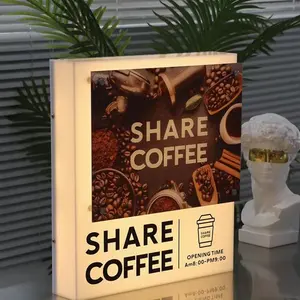 SRY标牌创意亚克力字母灯箱定制双层广告牌咖啡奶茶店频道灯箱标牌