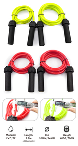 <span class=keywords><strong>Corde</strong></span> à <span class=keywords><strong>sauter</strong></span> lestée en PVC épais avec longueur réglable pour la maison, la salle de sport, l'entraînement athlétique et la combustion des <span class=keywords><strong>calories</strong></span> - Product Image 6