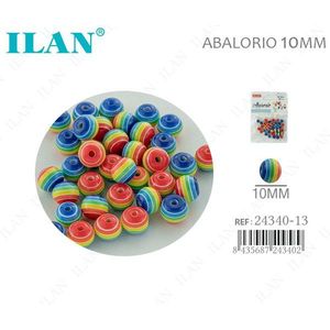 Perline Rotonde Colorate a Strisce ILAN da 10 mm per Creazione di Gioielli - Product Image 1