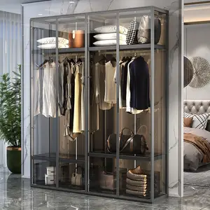 Nouveau design de placard de luxe Accessoires de garde-robe design Meubles modulaires Chambre à coucher Armoire moderne