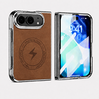 Étui de téléphone portable pliable magnétique antichoc au toucher doux, design de luxe haut de gamme pour Apple Duo