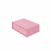 Boîte à parfum de luxe en carton rouge et noir avec logo personnalisé en relief, style livre, avec finition brillante/mate