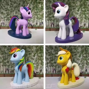 Décoration extérieure, sculptures de My Little Pony, statues de personnages de dessins animés en fibre de verre pour jardin, aire de jeux - Product Image 2