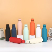 Bouteilles d'eau sportives en acier inoxydable à double paroi, isolées thermiquement, personnalisées, forme cola, avec logo personnalisé