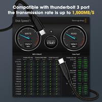 Kabel USB 3.2 Gen 2 20G, kabel USB C PD-tahan lama, kabel Transfer Data cepat Tipe C ke Tipe C