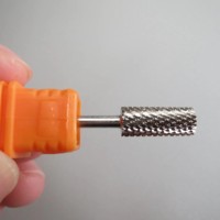 Fraise à ongles professionnelle en carbure de silicium de haute qualité, tête plate 3/32 po, argentée/dorée, grande et lisse, pour perceuse électrique Dremel