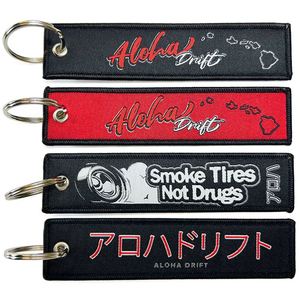 Wholesale Brand Label Woven Logo Keychain Flight Embroidered Ring <b>Custom</b> Jet Tag <b>Key</b> Chains - Product Image 2
