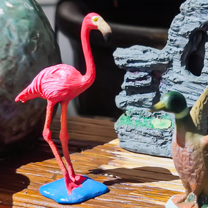 Ornement de Sculpture de flamant rose personnalisable de haute qualité accessoire d'aquarium d'aménagement paysager microscopique en plastique - Product Image 6