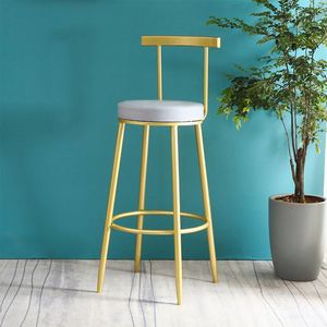 Silla de Bar WEKIS, Taburete Alto de Metal Dorado Moderno y Lujoso para Restaurante, Muebles de Barra Franceses al por Mayor - Product Image 1