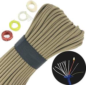 สายเอ็นตกปลา550 4มม. โพลีเอสเตอร์ทนทานสำหรับเชือกพาราคอร์ด10เส้น100ft ไฟร์พาราคอร์ดสีแดงสำหรับปีนเขากลางแจ้ง - Product Image 1