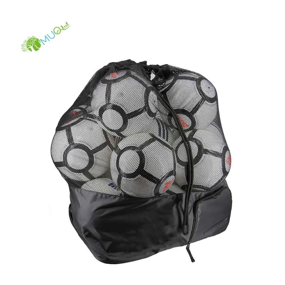 YumuQ กระเป๋าใส่ลูกกีฬา,กระเป๋าสำหรับเล่นฟุตบอลเล่นบาสเก็ตบอลอุปกรณ์ฝึกวอลเลย์บอล15แพ็ก